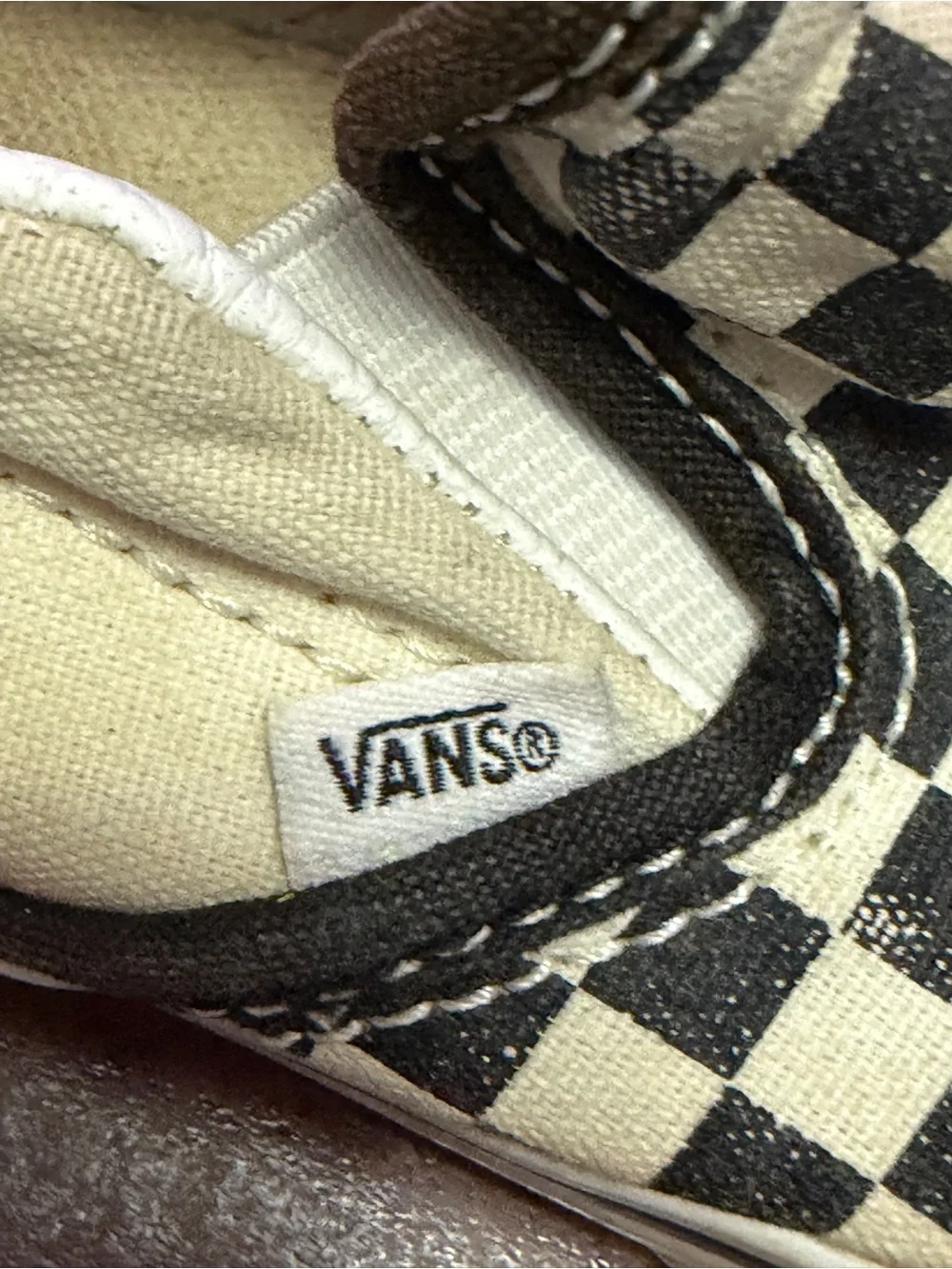 Vans Kids Slip-On Checkerboard Sneakers in Black and Cream